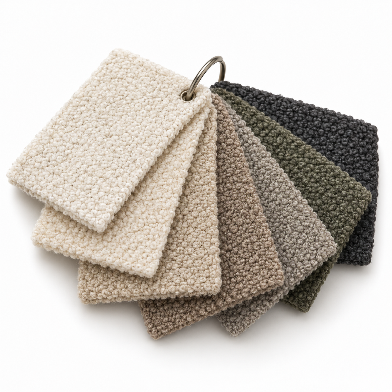 Próbnik tkanin bouclé w naturalnych odcieniach Próbki materiałów - obrazek 1